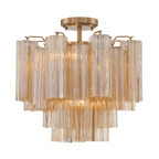 Aurora Plafonnier Transparent Murano Verre Tubulaire Soufflé-Main - Neutralighting