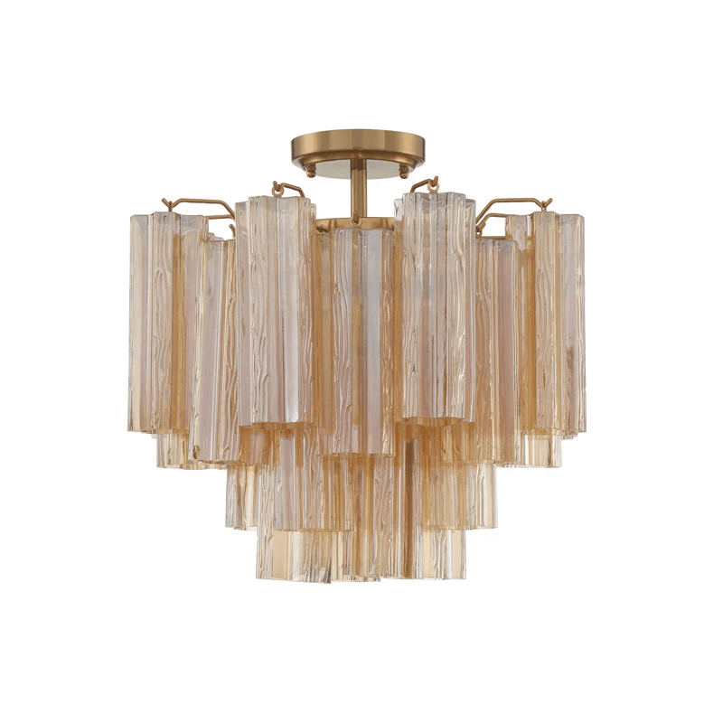 Aurora Plafonnier Transparent Murano Verre Tubulaire Soufflé-Main - Neutralighting