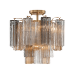 Aurora Plafonnier Transparent Murano Verre Tubulaire Soufflé-Main - Neutralighting