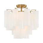 Aurora Plafonnier Transparent Murano Verre Tubulaire Soufflé-Main - Neutralighting