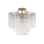 Aurora Plafonnier Transparent Murano Verre Tubulaire Soufflé-Main - Neutralighting