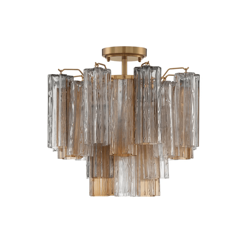 Aurora Plafonnier Transparent Murano Verre Tubulaire Soufflé-Main - Neutralighting