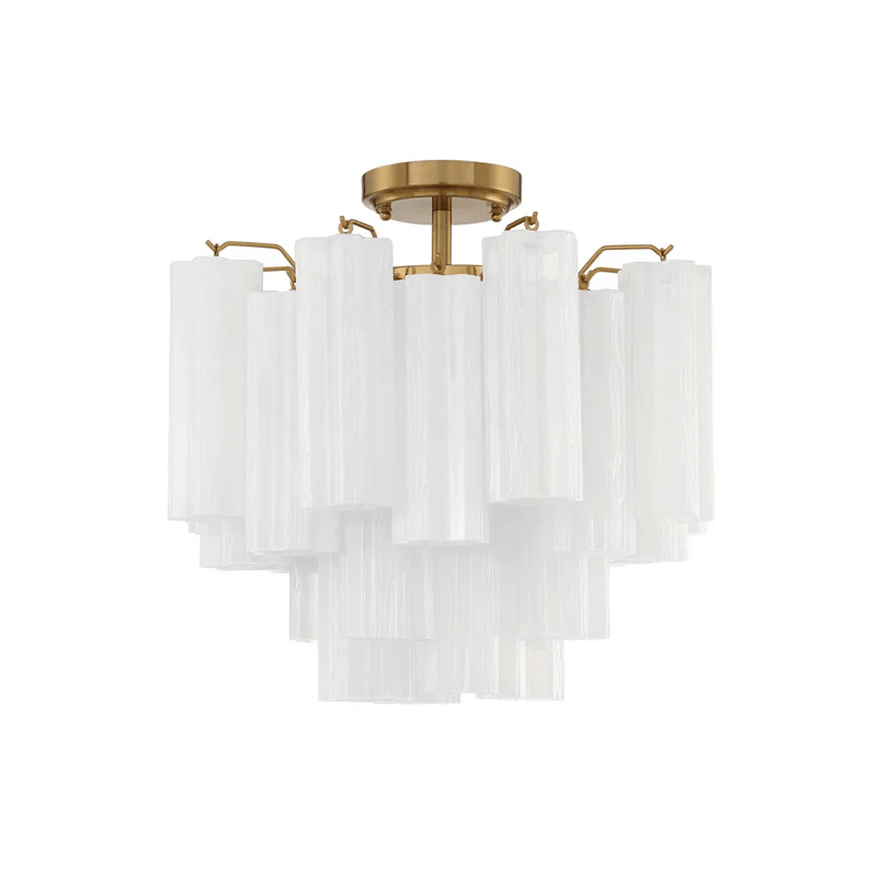 Aurora Plafonnier Transparent Murano Verre Tubulaire Soufflé-Main - Neutralighting