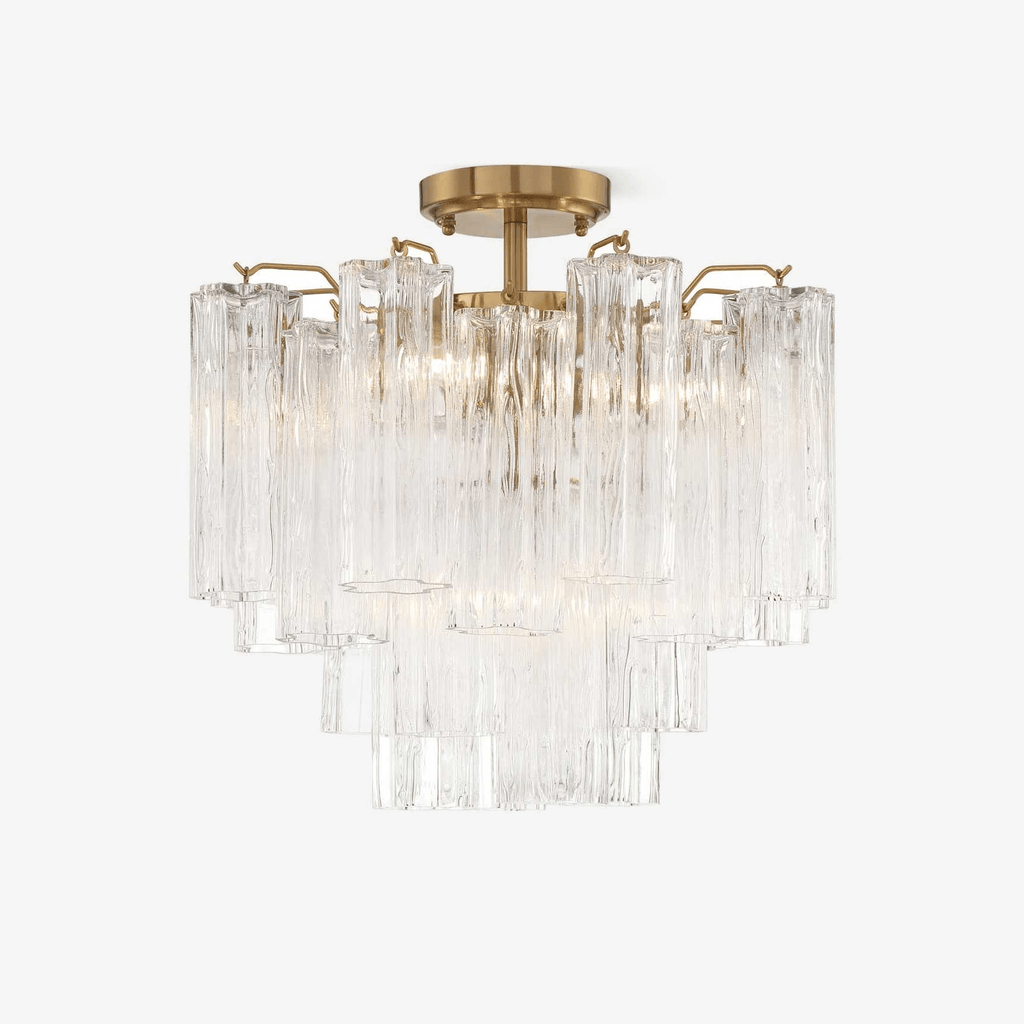 Aurora Plafonnier Transparent Murano Verre Tubulaire Soufflé-Main - Neutralighting