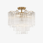 Aurora Plafonnier Transparent Murano Verre Tubulaire Soufflé-Main - Neutralighting