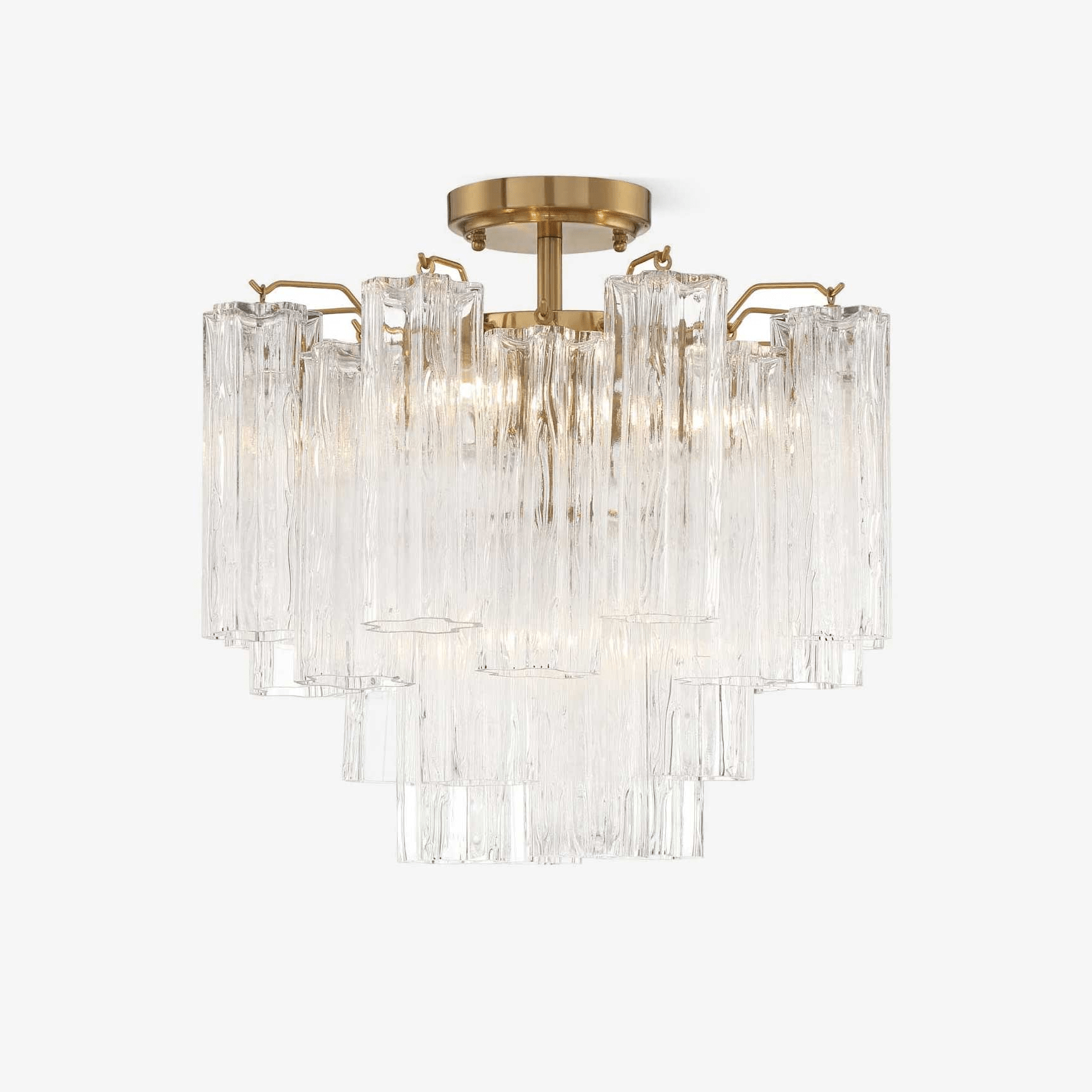 Aurora Plafonnier Transparent Murano Verre Tubulaire Soufflé-Main - Neutralighting