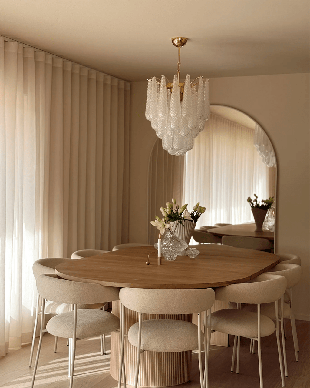 Aurora Lustre Murano Verre Gouttes Givré Larme - Neutralighting