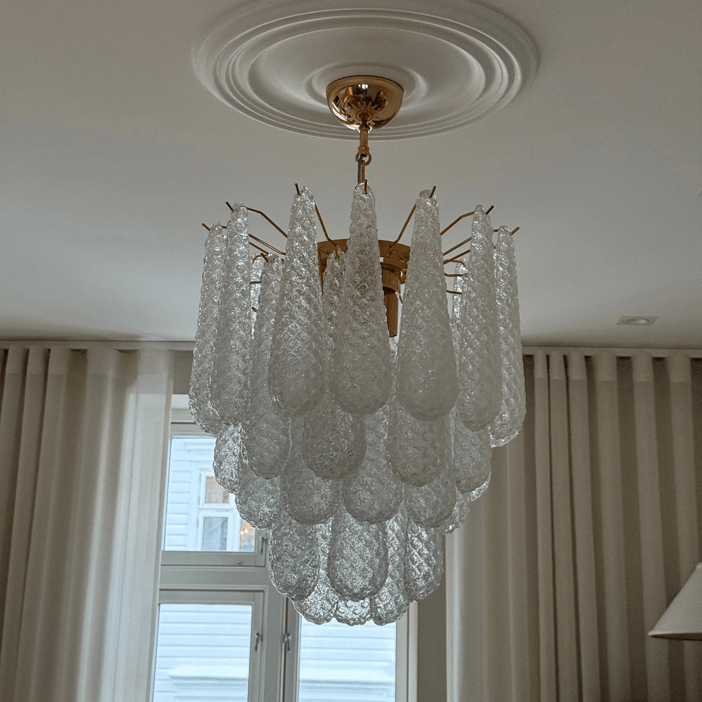Aurora Lustre Murano Verre Gouttes Givré Larme - Neutralighting