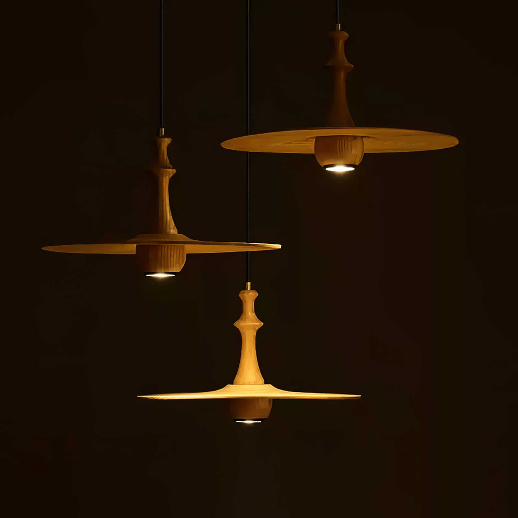 Spindle Lampe Pendante en Bois Tournante - Neutralighting