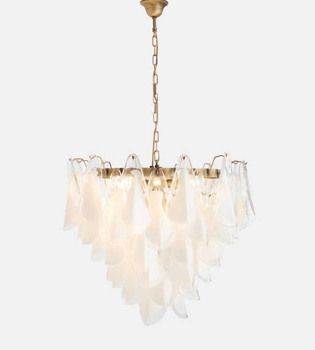 Aurora Lustre Blanc Feuille Verre Superposé Moderne - Neutralighting