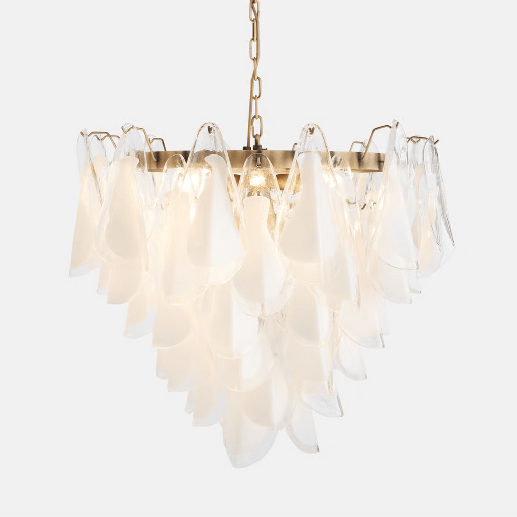 Aurora Lustre Blanc Feuille Verre Superposé Moderne - Neutralighting