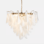 Aurora Lustre Blanc Feuille Verre Superposé Moderne - Neutralighting