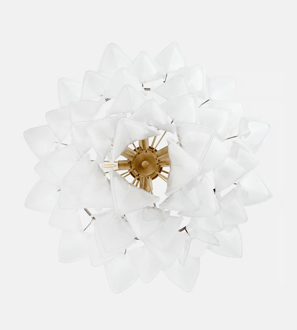 Aurora Lustre Blanc Feuille Verre Superposé Moderne - Neutralighting
