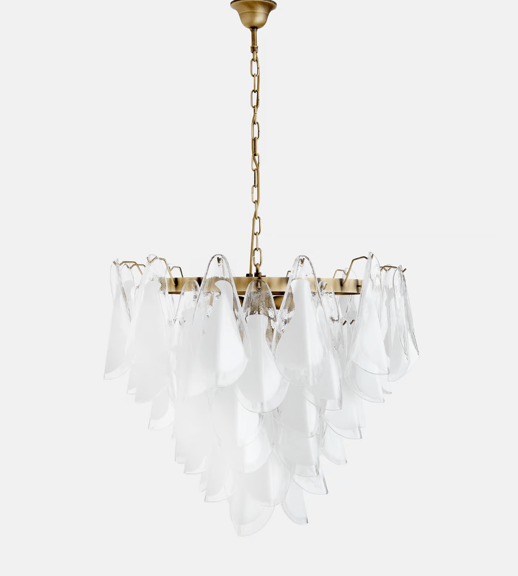 Aurora Lustre Blanc Feuille Verre Superposé Moderne - Neutralighting