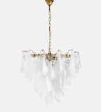 Aurora Lustre Blanc Feuille Verre Superposé Moderne - Neutralighting