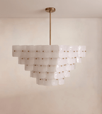 Aurora Lustre Blanc Givré Verre Géométrique Étagé - Neutralighting