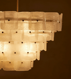 Aurora Lustre Blanc Givré Verre Géométrique Étagé - Neutralighting