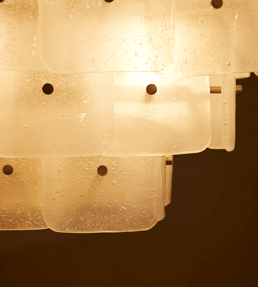 Aurora Lustre Blanc Givré Verre Géométrique Étagé - Neutralighting