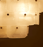 Aurora Lustre Blanc Givré Verre Géométrique Étagé - Neutralighting