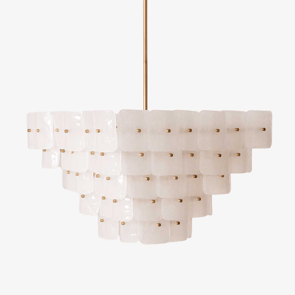 Aurora Lustre Blanc Givré Verre Géométrique Étagé - Neutralighting