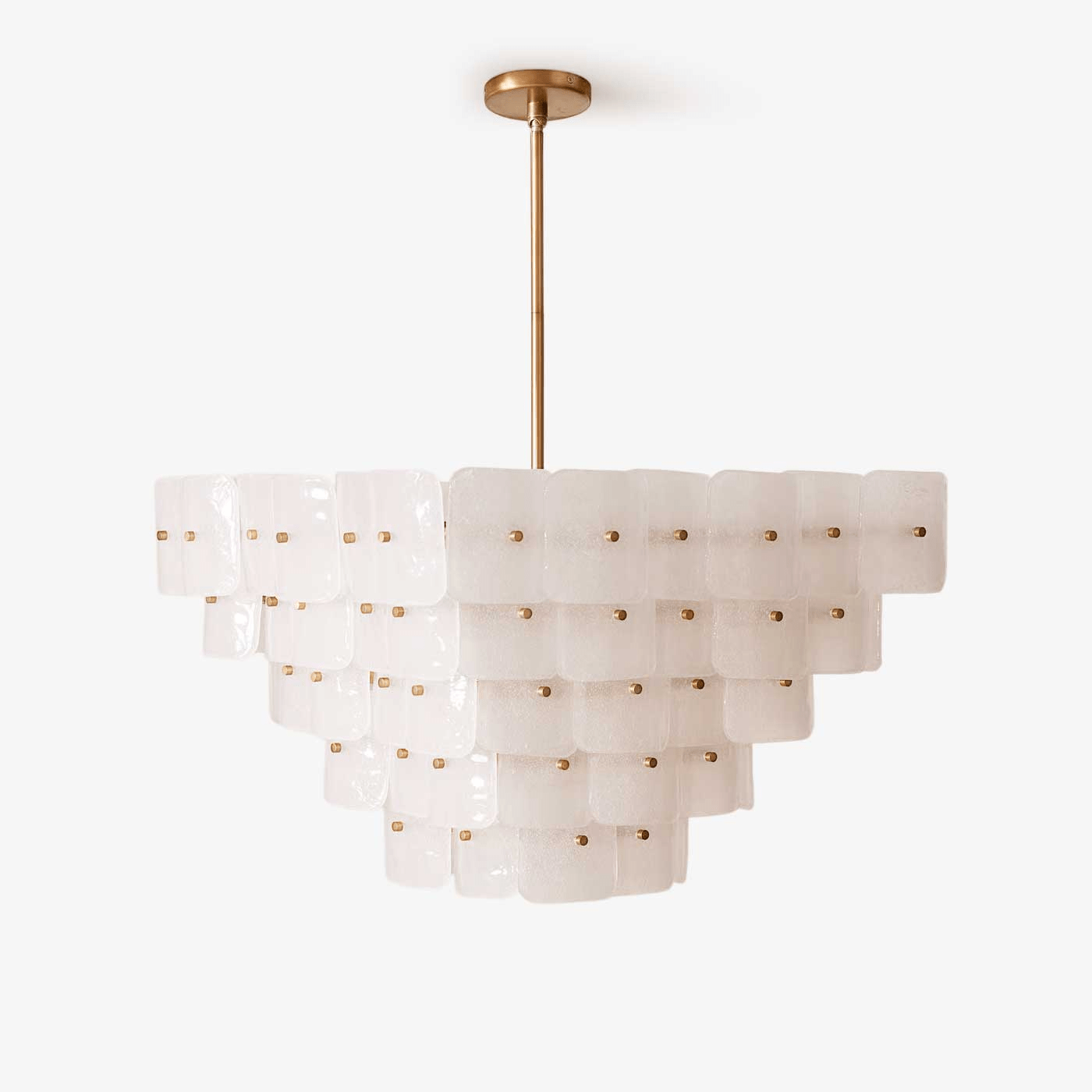 Aurora Lustre Blanc Givré Verre Géométrique Étagé - Neutralighting