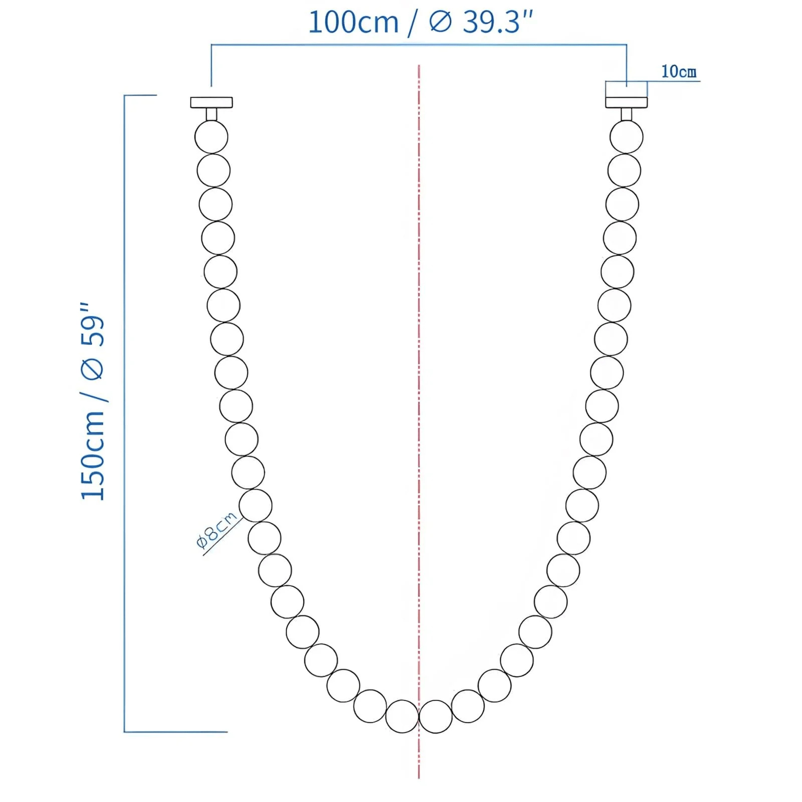 PearlCascade Lustre Perlé en Verre - Neutralighting
