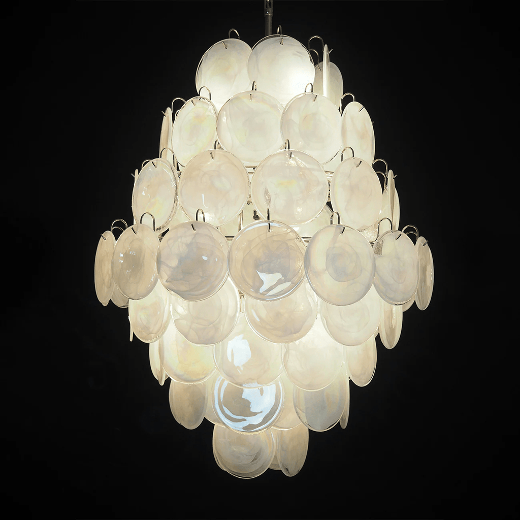 Aurora Lustre Rose Murano Verre Soufflé-Main Disques - Neutralighting