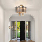 Aurora Plafonnier Transparent Murano Verre Tubulaire Soufflé-Main - Neutralighting