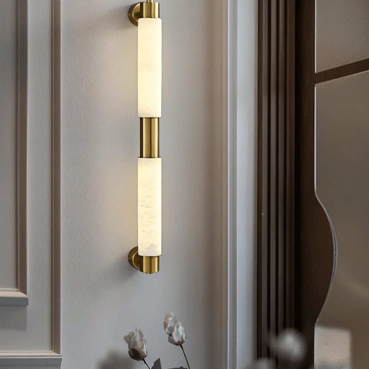 Eurthaeth Applique Murale Albâtre Laiton - Neutralighting