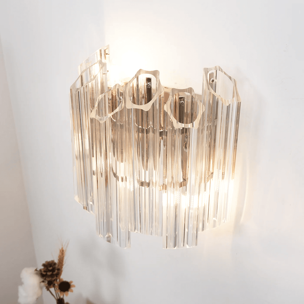 Aurora Applique Murale Transparent Murano Verre Tube Cascade - Neutralighting