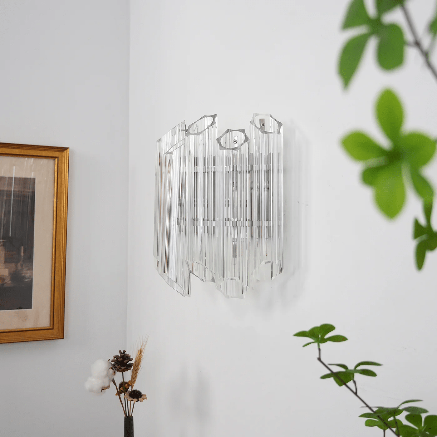 Aurora Applique Murale Transparent Murano Verre Tube Cascade - Neutralighting