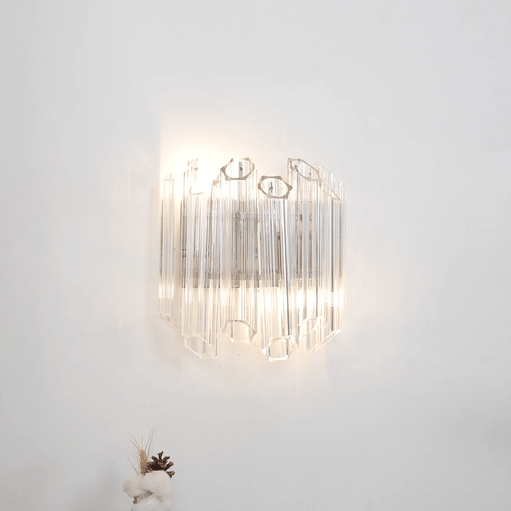 Aurora Applique Murale Transparent Murano Verre Tube Cascade - Neutralighting