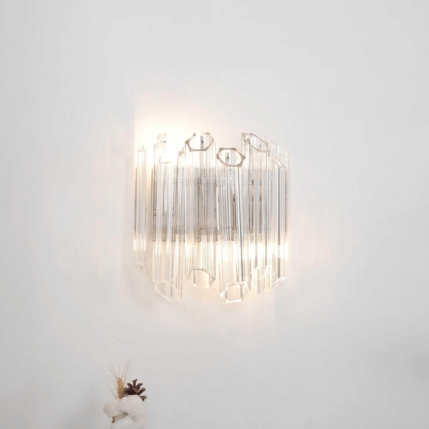 Aurora Applique Murale Transparent Murano Verre Tube Cascade - Neutralighting