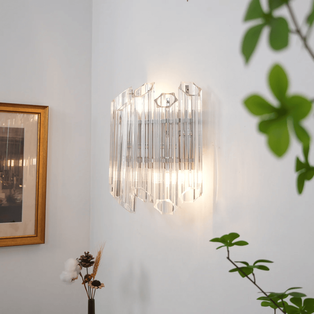 Aurora Applique Murale Transparent Murano Verre Tube Cascade - Neutralighting