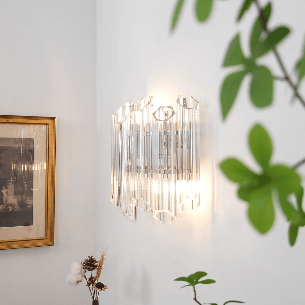 Aurora Applique Murale Transparent Murano Verre Tube Cascade - Neutralighting