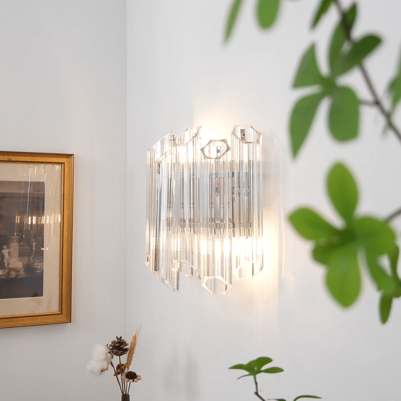 Aurora Applique Murale Transparent Murano Verre Tube Cascade - Neutralighting