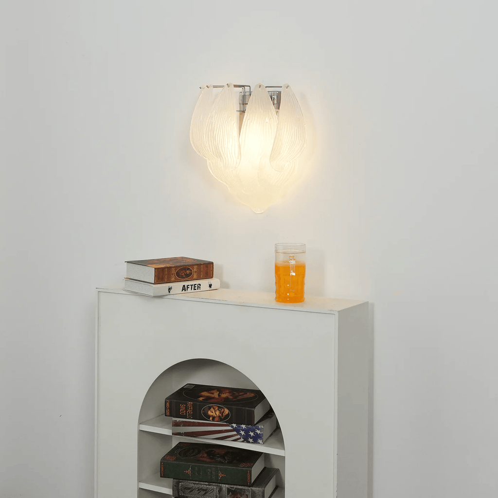 Aurora Applique Murale Murano Verre Pétale Givré Cascadant - Neutralighting