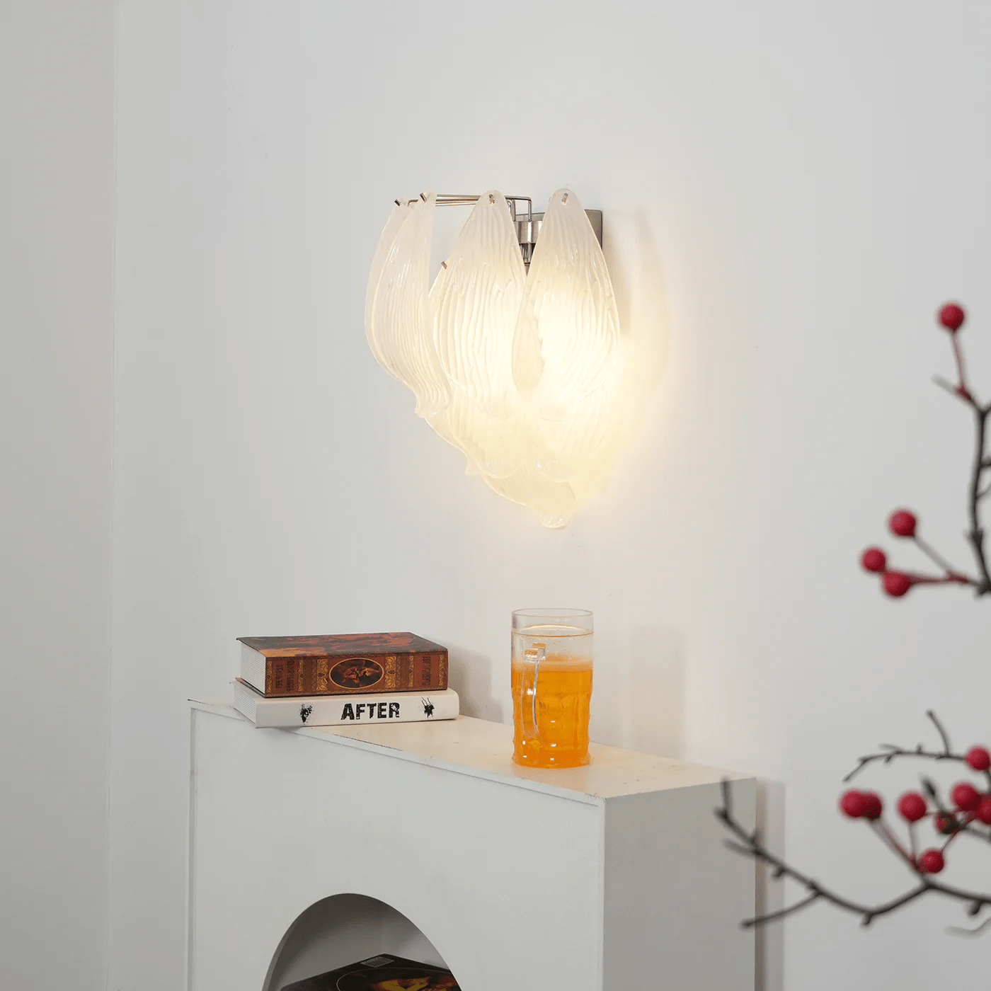 Aurora Applique Murale Murano Verre Pétale Givré Cascadant - Neutralighting