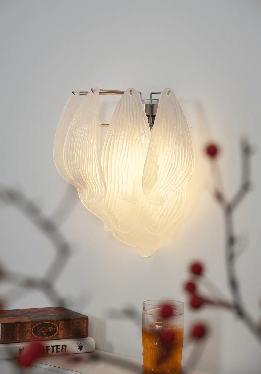 Aurora Applique Murale Murano Verre Pétale Givré Cascadant - Neutralighting