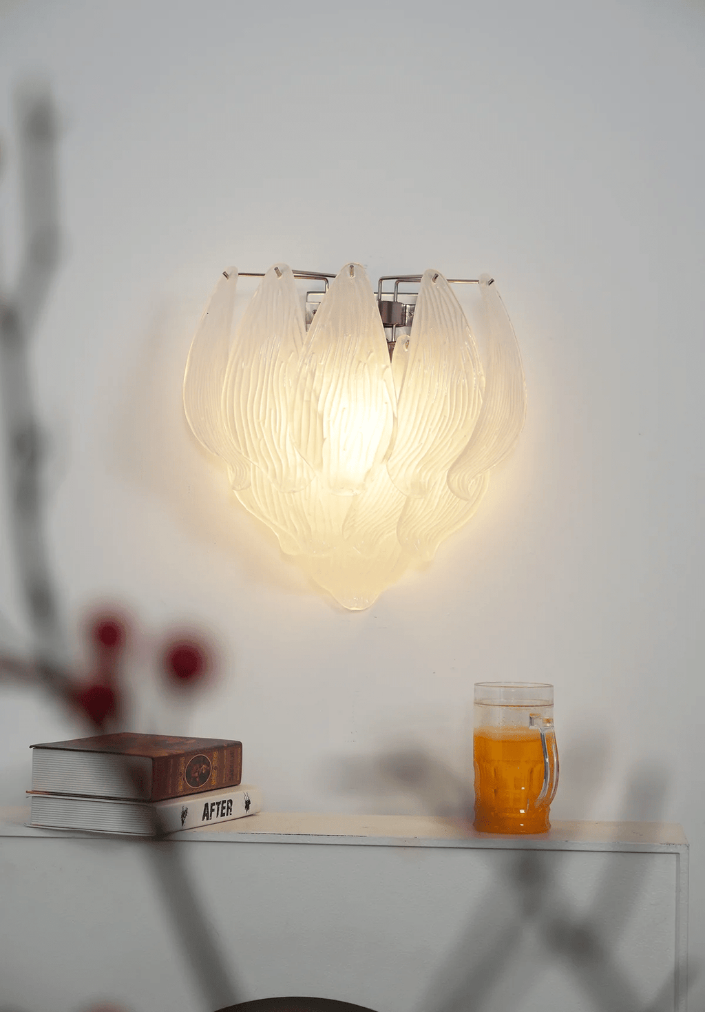 Aurora Applique Murale Murano Verre Pétale Givré Cascadant - Neutralighting