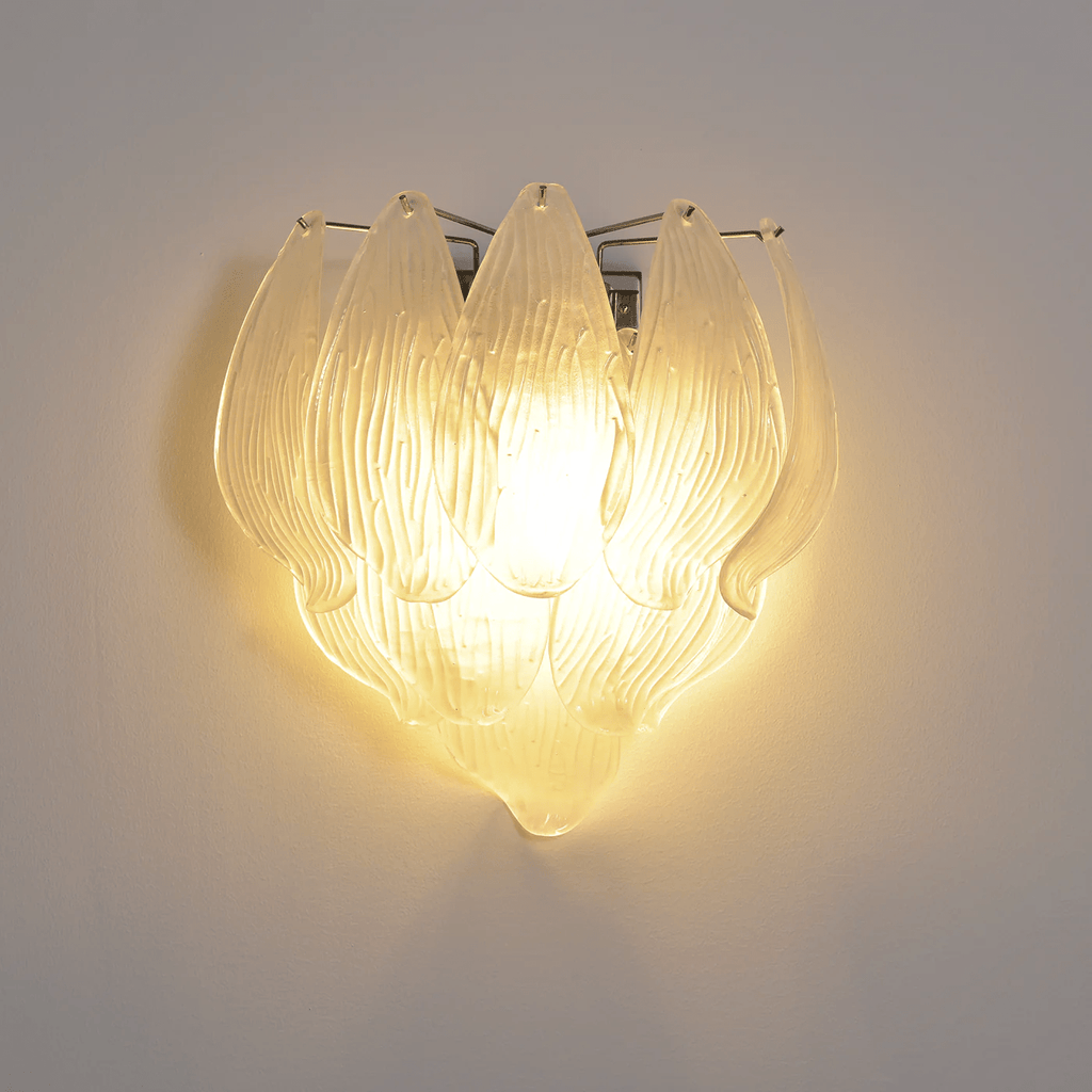 Aurora Applique Murale Murano Verre Pétale Givré Cascadant - Neutralighting