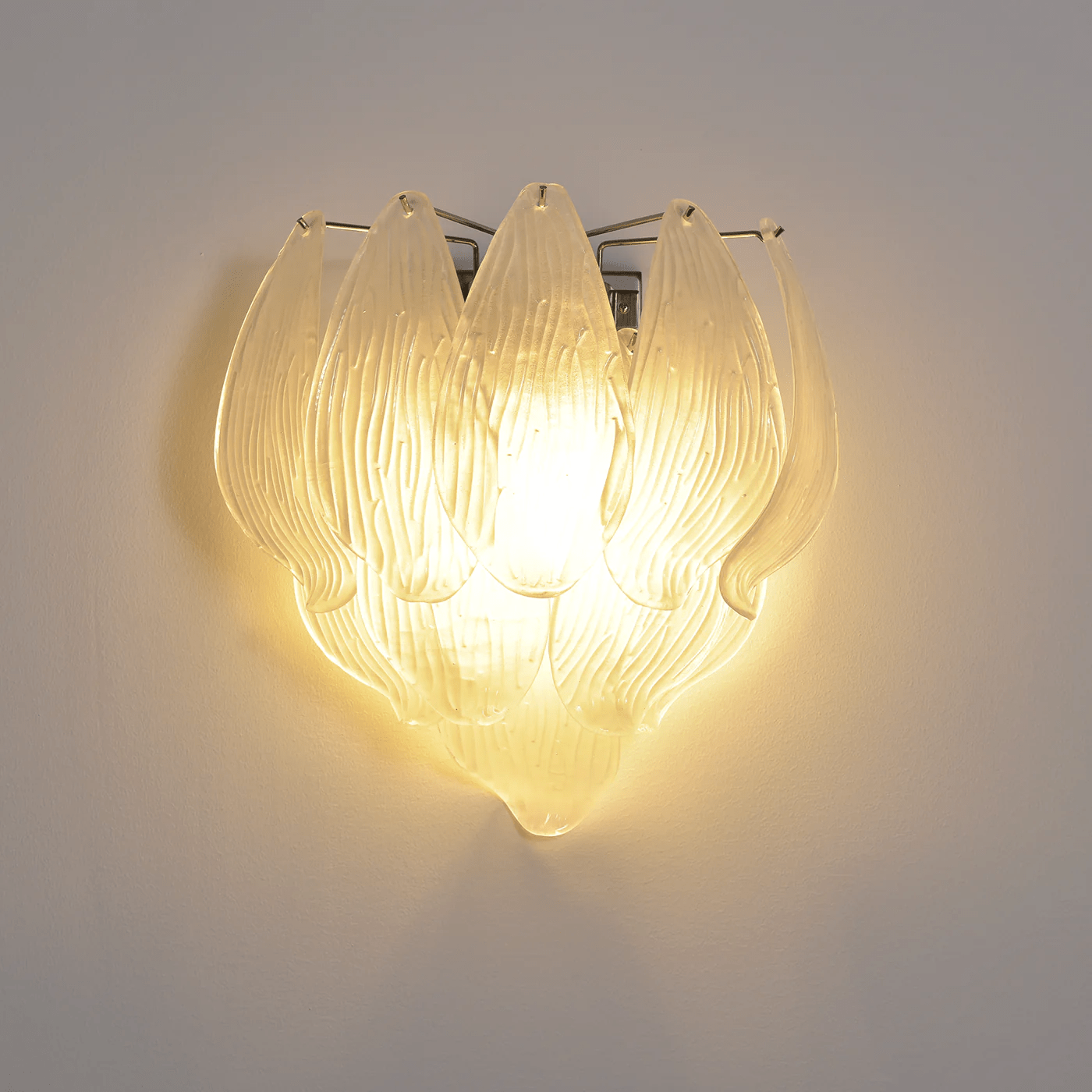 Aurora Applique Murale Murano Verre Pétale Givré Cascadant - Neutralighting