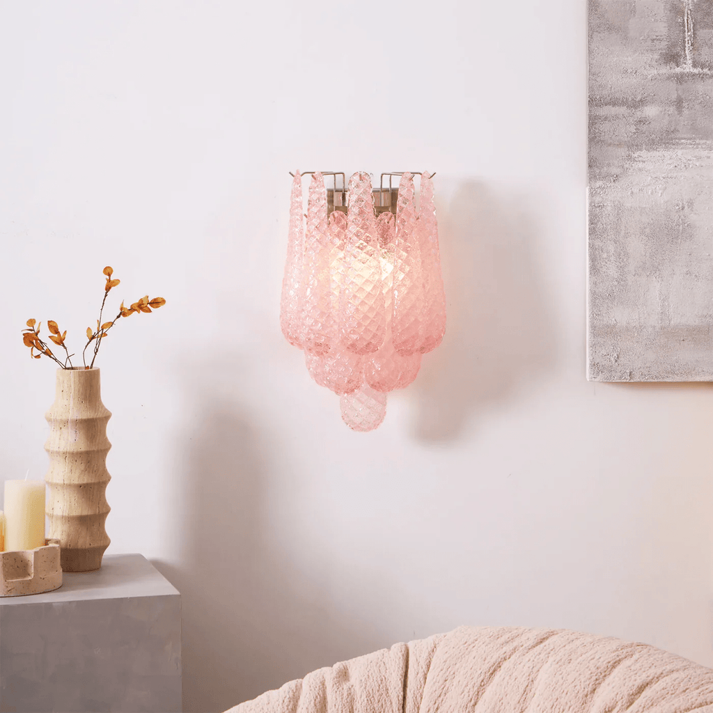 Aurora Applique Murale Rose Larme Verre Florale Artistique - Neutralighting