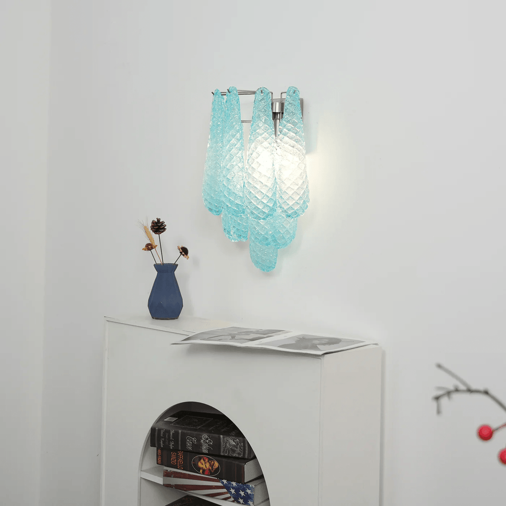 Aurora Applique Murale Rose Larme Verre Florale Artistique - Neutralighting