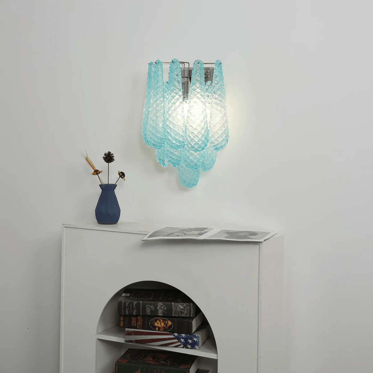 Aurora Applique Murale Rose Larme Verre Florale Artistique - Neutralighting