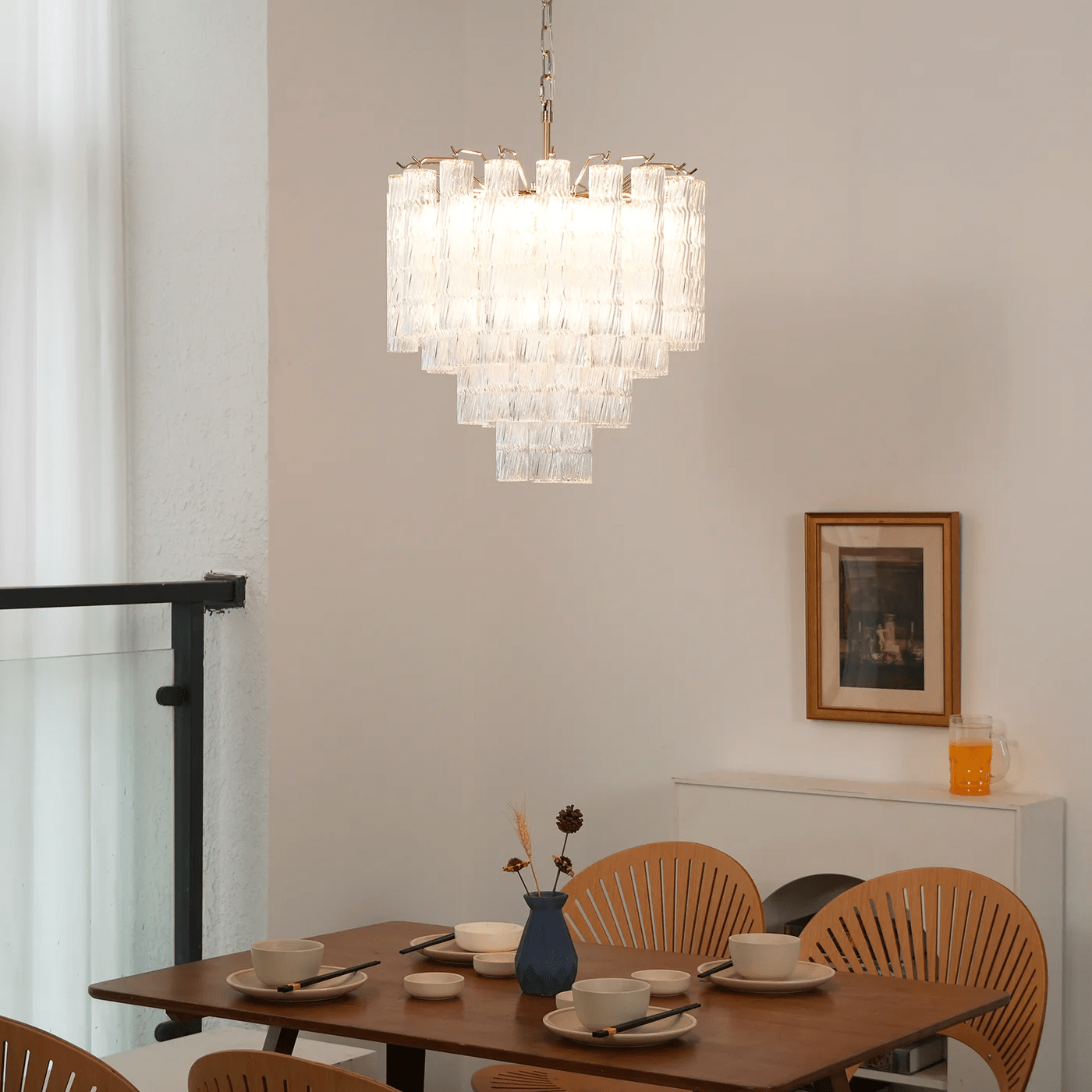 Aurora Lustre Murano Verre Étagé Cascadant Vagues - Neutralighting