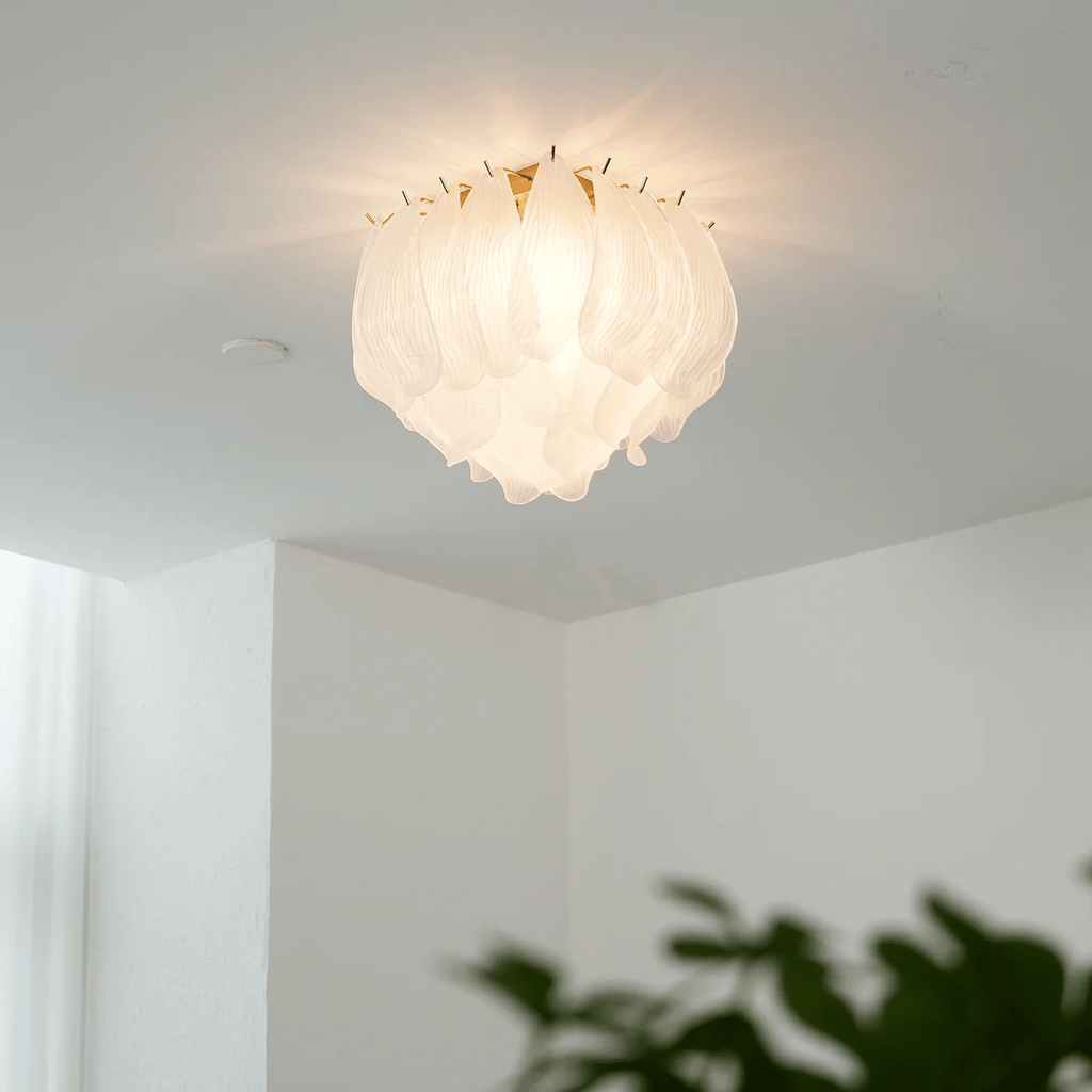 Aurora Plafonnier Murano Pétale Soufflé-Main Verre Applique Plafond - Neutralighting