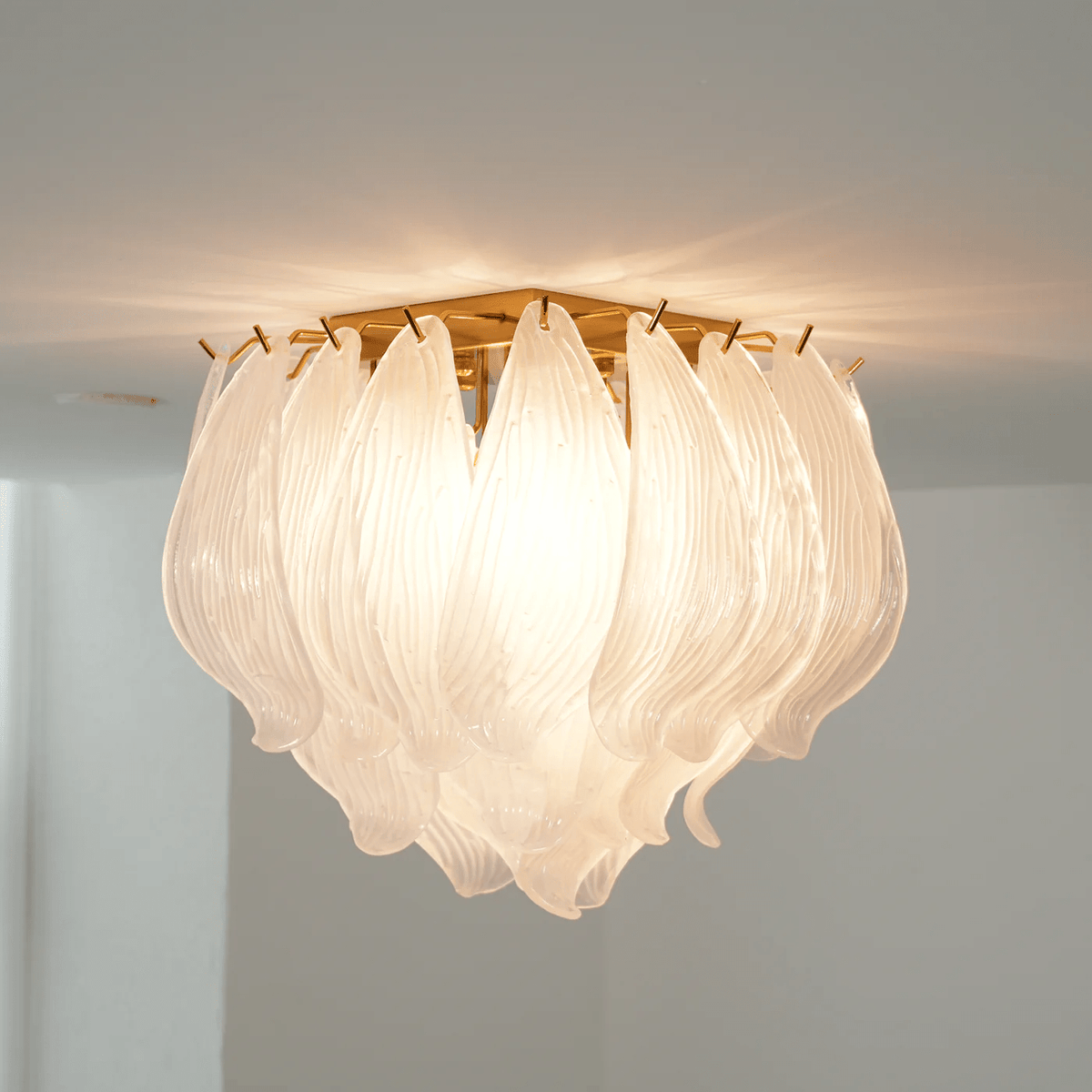Aurora Plafonnier Murano Pétale Soufflé-Main Verre Applique Plafond - Neutralighting