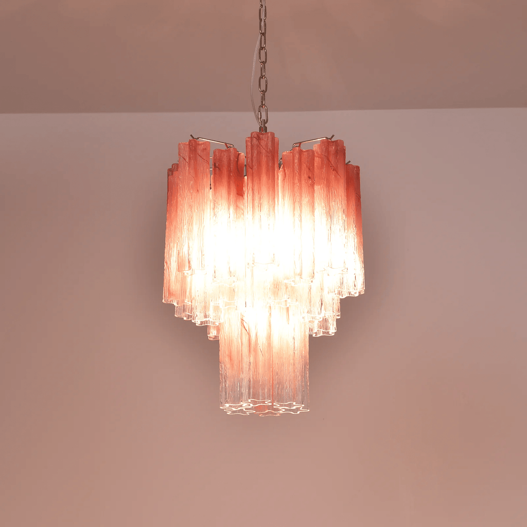 Aurora Lustre Rose Dégradé Murano Verre Étagé - Neutralighting