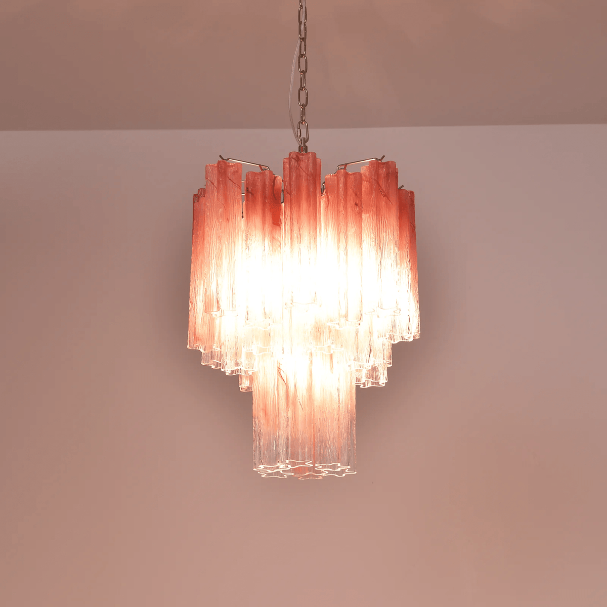 Aurora Lustre Rose Dégradé Murano Verre Étagé - Neutralighting